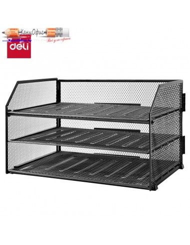 Лоток для бумаг DELI, черный,...
