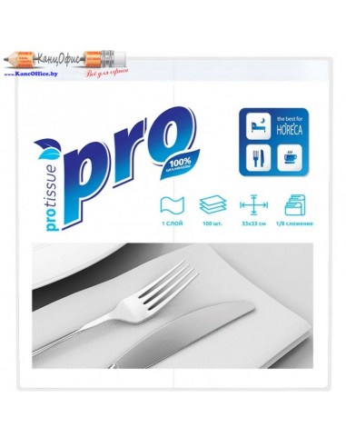 Салфетки бумажные PROtissue 33х33см,...