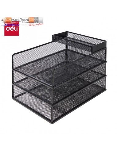 Лоток для бумаг DELI, черный, 4...