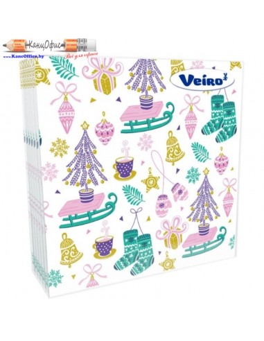 Салфетки бумажные Veiro, 33х33 см, с...