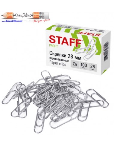 Скрепки "STAFF", 28 мм, 100 шт,...
