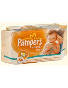 Салфетки гигиенические влажные "Pampers Naturally Clean" 64 шт/уп
