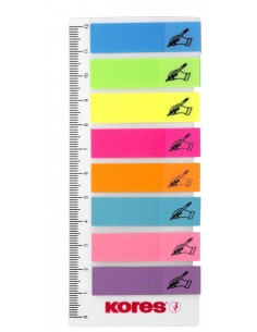 Набор клейких пластиковых закладок "Kores" с подписью