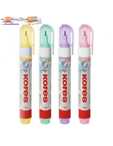 Корректор-ручка "Kores Metal Tip Pastel"