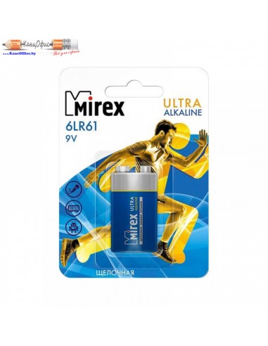 Батарейка Mirex 6LR61/Крона, 9V, 1шт