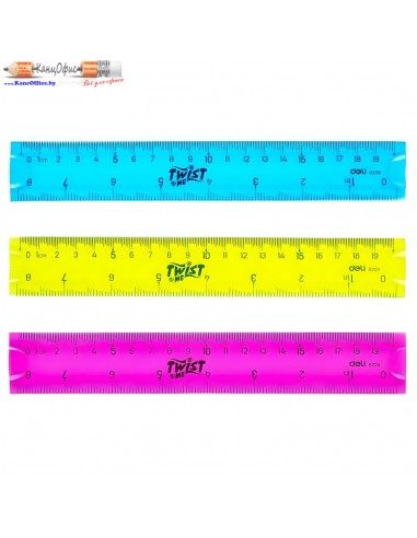 Линейка пластиковая Deli Twist me, 20см,